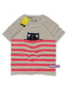 Baju anak laki laki motif kucing Atasan anak cowok cat kaos distro lengan pendek CAT GARIS COKSU Abadigrosir