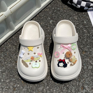[Free Shipping] Fun Cartoon Eva Clogs For Women Summer Outdoor Wear Toe-Covering Beach Sandals Versatile Thick-Soled Slippers Non-Slip
