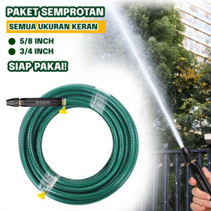 YIKUO Paket Semprotan Selang Air 10 Meter Sampai 30 Meter Selang Air Cuci Motor Cuci Mobil Siram Tanaman Dengan Watergun Jet Spray Lurus Kencang Selang Benang Anti Lumut Paketan