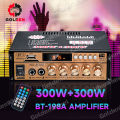 600W Power Amplifier Wireless Karaoke Fleco Bt-198a/199a Amplifier Audio Stereo 2 Channel Bluetooth Amp Fm Usb Sd / Amplifier Bluetooth / Amplifier Karaoke Wireless / Amplifier Fleco Super Bass / Amplifier Mobil. 