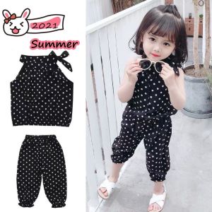 Summer Baby Girl Clothing Set Tops Pants Polka-dot Baju Kanak2 Perempuan Bowknot Baby Girl Clothes Baju Bayi Perempuan
