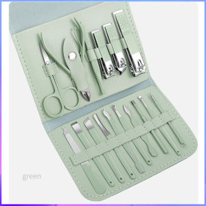 16-Piece Manicure and Pedicure Set Stainless Steel Nail Clipper Trimmer Set Nail File Polisher Grinder Sharp Toenail Scraper Cuticle Clippers Dead Skin Knife and Fork Exfoliation Facial Care Kit Eyebrow Scissors Acne Needles with Box
