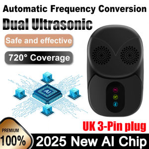 【Cip Dwi Ai Baharu 2025】Penghalau Tikus Rat Repellent Ultrasonic 720° Refund if ineffective penghalau tikus Smart Sensin Repels ratsbirdslizards halau tikus penghalau tikus paling berkesan Mouse repellent ultrasonic老鼠驱赶器