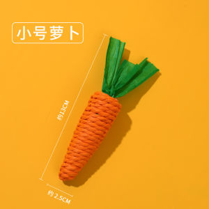 Teeker Pet Natural Interactive Sisal Carrot Cat Toys Cat Chew Toy with Sounding Parcels Orange Carrot Toy Indoor Kitten Teething Toys Interactive Kitten Kicker for Kitty Exercise