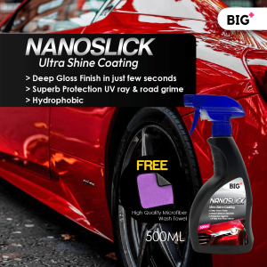 BIG+ Nanoslick Ultra Shine Coating Spray (500ml) Glossy Finish Car Paint Polish Car Care Sealant Coating Crystal Shine UV Protection Instant Shine