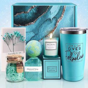 Spa Gift Basket Candle Bath Bomb Relax Woman Man Wife Girl Her Mother Father Teacher Birthday Anniversary Valentine 9211