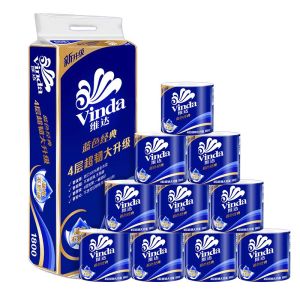 Vinda Tissue Paper Toilet Paper Vinda 4D Toilet Paper 4 Ply Extra Soft Bathroom Tissue 4-ply