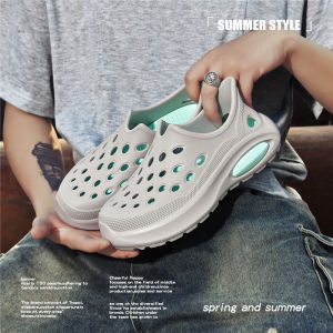 [Free Shipping] Croc Shoes For Men And Women Summer New Style Thick-Soled Non-Slip Wear-Resistant Closed-Toe Water-Friendly Casual Lightweight Beach Sandals