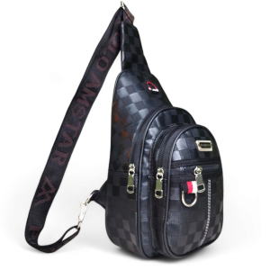 Polo Amstar Tas Pundak Kerja Kantor Kulit Sintetis Premium Slingbag Crossbag Pria Motif Catur