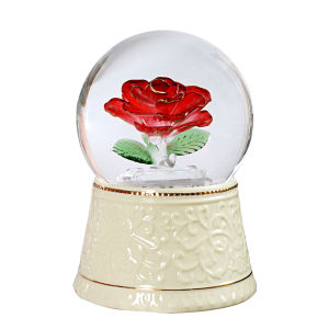 Rose Crystal Ball Music Box Color Changing LED Lighting Music Snow Ball Girl Ladies Mom Daughter Girlfriend Birthday Mothers Day Christmas Valentines Day Gift