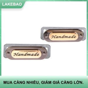 【LAKEBAO】 2 cái nhãn kim loại thủ công thẻ hình bầu dục cho quần áo Quần jean túi giày đồ thủ công tự làm