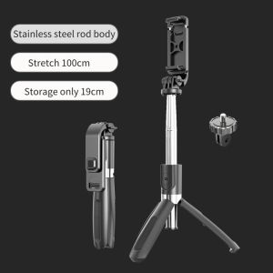 【SG spot】Bluetooth shutter tripod portable 3-in-1 selfie stick selfie phone holder camera holder