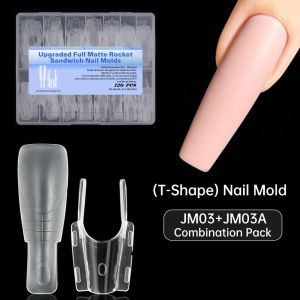 BESTOURO 120Pcs/box Full Cover Sandwich Nail Forms Clear DIY Nail Art Dual Nail Forms 2026 Quickly Extend Oval Extension Nail Forms For Nail Extension