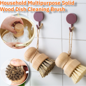 Household Multipurpose Solid Wood Dish Cleaning Brush Sisal Palm Nan Bamboo Clean Kitchen Cleaning Brush