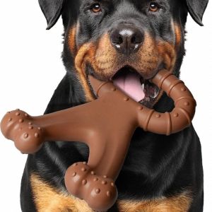OUTOPEN Bone Shape Dog Chew Stick Creative Bite Resistant Puppy Molar Toys Dog Interactive Toys Durable Nylon Dog Bone Teeth Cleaning