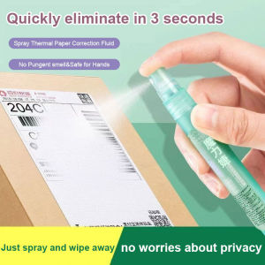 ✨涂改液/改错液/修正液 For Privacy Information Removal Quick Parcel Info Cover 3-Second Fast Fade Easy Carry Lightweight Instant Spray Removal Hot Thermal Paper Correction Spray Pen