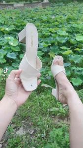 Dép cao gót 5p da mờ