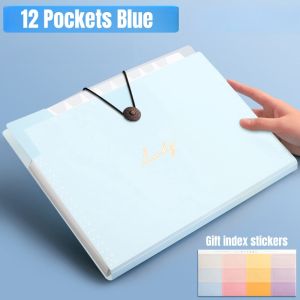Expending File Holder A4 12 Cells Transparent File Organizer with Botton for Office School