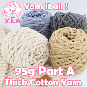 YIA 95g Crochet Thick Wool Yarn Ball DIY Scarf Towel Hand Knitting Craft Cotton Woven A