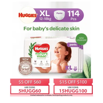 Huggies Platinum Naturemade Pants XL Case 38s X 3