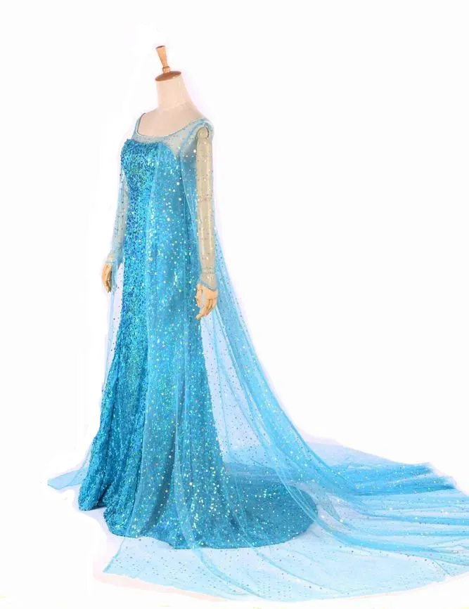 sachin and babi light blue dress Disney Frozen Snow Queen Elsa Kids Prestige Gown Costume