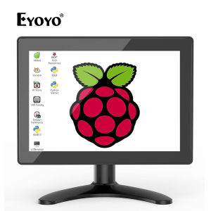 Eyoyo 8 Inch Small Touchscreen Monitor Portable HMDI Monitor 1280x720 with BNC AV HDMI VGA Port IPS Display for PC Laptop CCTV Camera Raspberry Pi X-Box with Remote Control Built-in Speakers