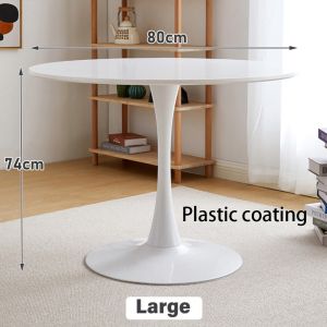 JIAJU Nordic Round Table Balcony White Coffee Table Meja Kopi Nordic Sofa Kopu Side Table Office Discussion Table  Dining Table Bedroom Small Wood Table Meja Perbincangan Meja Bulat 圆桌