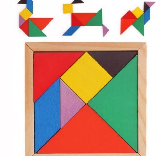 COD Wooden Tangram Puzzle 4/7/8inch 11/18/20cm Educational toys Thicker  Ready stock in Manila, fast shipping Lazada PH