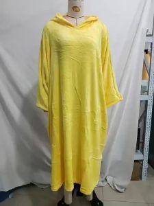 2026 Casual Hooded Bathrobe Bathrobe Pajamas Bathrobe Wearable Bath Towel Men and Women Blue Hooded Bath Towel