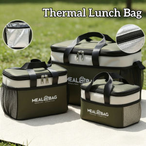 Thermal Lunch Bag Insulated Aluminum Foil Oxford Fabric Waterproof Handheld Bento Office Campus