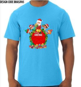 JOYFUL CHRISTMAS EVER PRINTING DESIGN 100% COTTON T-SHIRT (CODE 05)
