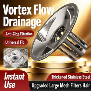 Stainless Steel Vortex Drain Filter Fast Drainage & Anti-Clog HDB Compatible For Bathroom & Kitchen