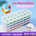 14 Holes Silicone Ice Cube Maker Tray Baby Food Maker Mold Tray Container with Lid Bekas Pembuat Ais Batu 硅胶冰格. 