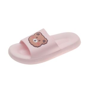 BW-S59 Sandal Wanita Motif Beruang Anti Slip Nyaman Empuk / Sandal Rumah Slip-On / Sendal Bear