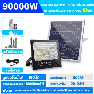 ซื้อ 1 แถม 1 ไฟโซล่าเซลล์ โซล่าเซลล์ ไฟ สปอตไลท์ โซล่า ไฟภายนอกอาคาร 35000W หลอดไฟ led ไฟโซล่าเซล LED ไฟพลังแสงอาทิต Solar light outdoor โคมไฟนอกบ้าน ไฟสปอตไลท์ กันน้ำ IP67 ไฟสปอร์ตไลท์ ประกัน 30 ปี Solar light