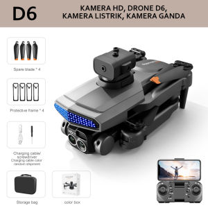 Elecstore Smart Drone D6 Pro 4k HD Dual Camera Shoot Original Indoor Outdoor Drone Murah Mini Dengan Kamera HD Drone WiFi FPV Dual Kamera Drone 4K Kamera HD Posisi Visual Drone Pro Shoot Murah Asil Baru