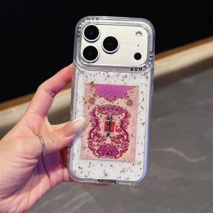 Sang Trọng vàng lấp lánh Trường Hợp Tiền Cuộn Trong Năm Mới May Mắn Cho Iphone 16 17 15 14 13 Pro Max Điện Thoại Bìa Coque Rõ Ràng Funda