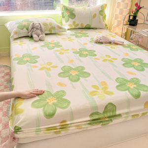 Printed 100% Cotton Fitted Sheet All Season Skin Friendly Queen Mattress Cover with Deep Pocket Single Double Elastic Bed Sheets2026