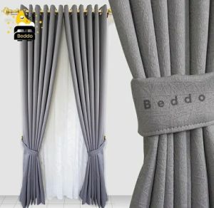 gorden jendela dan pintu kamar aesthetic gorden penyekat ruang tamu minimalis polos bahan tebal serat embos