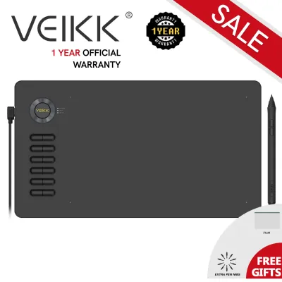(VEIKK Official store) VEIKK A15 A15pro Digital Drawing Pad for Digitial Art Pen Tablet Graphics Drawing Tablet Large Work Area of 10 x 6 inch 8192 Pressure Sensitivity with Battery-Free Passive Stylus and 12 Shortcut Keys( RedBlueGray)