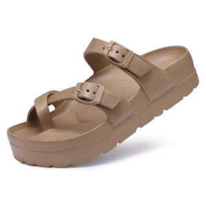 Comwarm Womens Platform Sandals with Arch Support Lightweight Foam Slip on Slides Summer Beach Sandals with Adjustable Buckle2026