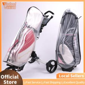 【Vakind】 PVC Golf Bag Protector Translucent Golf Cart Travel Bag Rain Hood with Zipper Rain Hood for Golf Bags Push Carts Anti-Static Outdoor Sporting Supplies
