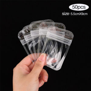 50pcs Transparent Self Sealing Earrings Bags Hang Pouch Rings Organizer Thicken OPP Bags for DIY Jewelry Display Packaging Storage Zip Pouch