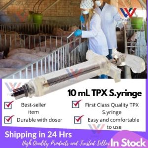 Syringe 10 mL TPX Heavy Duty  + 1 Dozen Free  Assorted Stainless Needles syringe needle for animal needle for pig syringe for dog syringe 10 ml syringe for animal veterinary syringe syringe needle syringe syringe needle 10cc syringe for handfeeding