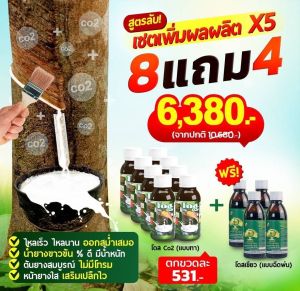 โดส CO2(สูตรทา) ยางพารา นวัตกรรมปุ๋ยอากาศ  เซตเพิ่มผลผลิตX5เท่าไหลเร็ว ไหลนาน ออกสมำ่เสมอ น้ำยางขาวข้นต้นสมบูรณ์ไม่โทรม หน้ายางใสเสริมเปลือกไว1ขวด30ML