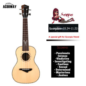 Acouway Solid Spruce ukelele Tenor 26 inch Ukulele glossy finish 12 model with different zodiac feature supert birthday gift present with free bag