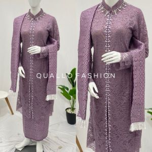 Set Kebaya Tunik Brokat Payet | Kebaya Set Songket | Kebaya Modern | Kebaya Ibu | Kebaya Kondangan