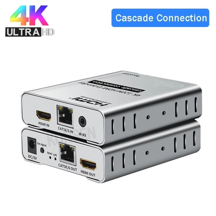 K M Hdmi Extender Over Cat E Rj Ethernet Cable Support Cascade