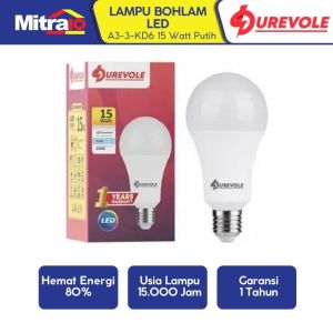 Durevole Lampu Bohlam Led A3-3-KD6 15 Watt Putih