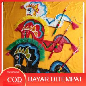 Jaranan Kuda Kepang Jaranan Kuda Lumping Kuda lumping Bonus Cambuk Pecut Kuda Lumping 78cm